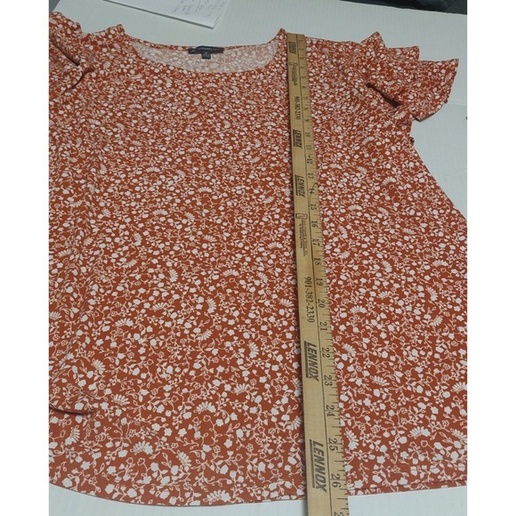 Adrianna Papell Womens 2X Stretch Pullover Top Short Layered Flutter Sleeve - Picture 6 of 9